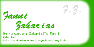 fanni zakarias business card